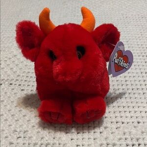 Puffkins Red The Devil Stuffed Plush  5” Vintage 1997
